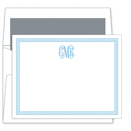 Grand Border Monogram Flat Note Cards